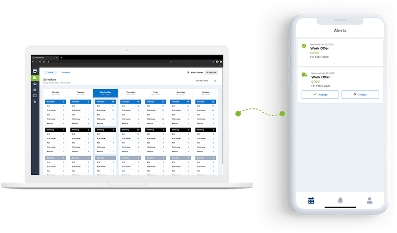 AO Logistics App driver crew management cms with work offers